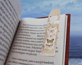 Vintage Botanical Butterfly Clip Bookmark