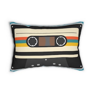 Retro cassettebandje Vintage 1980 gesponnen polyester lendenkussen