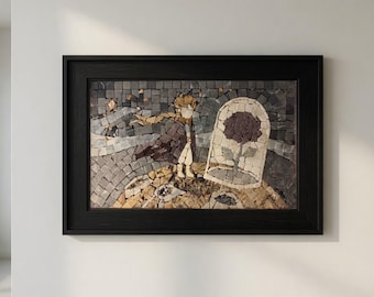 Le Petit Prince Inspired Handmade Stone Mosaic Art (26X16 cm)