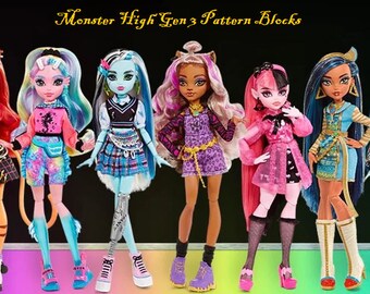 Monster High Gen 3 Doll Pattern Block Sloper Set