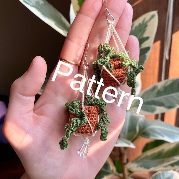 Instant Download - Crochet Hanging Plants Earrings Pattern PDF