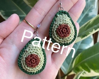 Instant Download - Crochet Avocado Earrings Pattern PDF