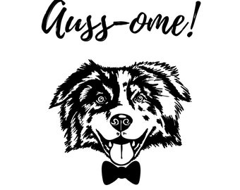 Cute Aussie Boy Dog Decoration Printable Card Funny Australian Shepherd