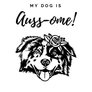 Aussie Girl Dog Australian Shepherd Cute Printable Card Decoration