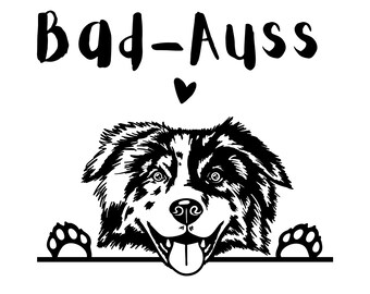 I'm a Bad-Auss Dog Mom Aussie Australian Shepherd Dog Printable Decorative Card