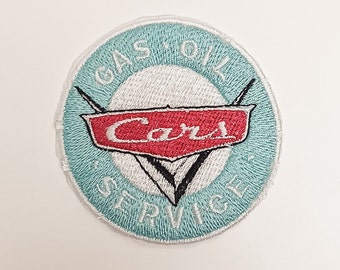 Cars Pixar Gas And Oil Services Lighting Mqueen Fabric Iron On Patch Disney patch