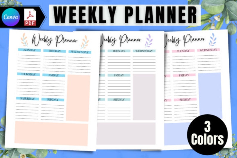 Weekly P Weekly Planner Printable, Goal Planner - Etsy