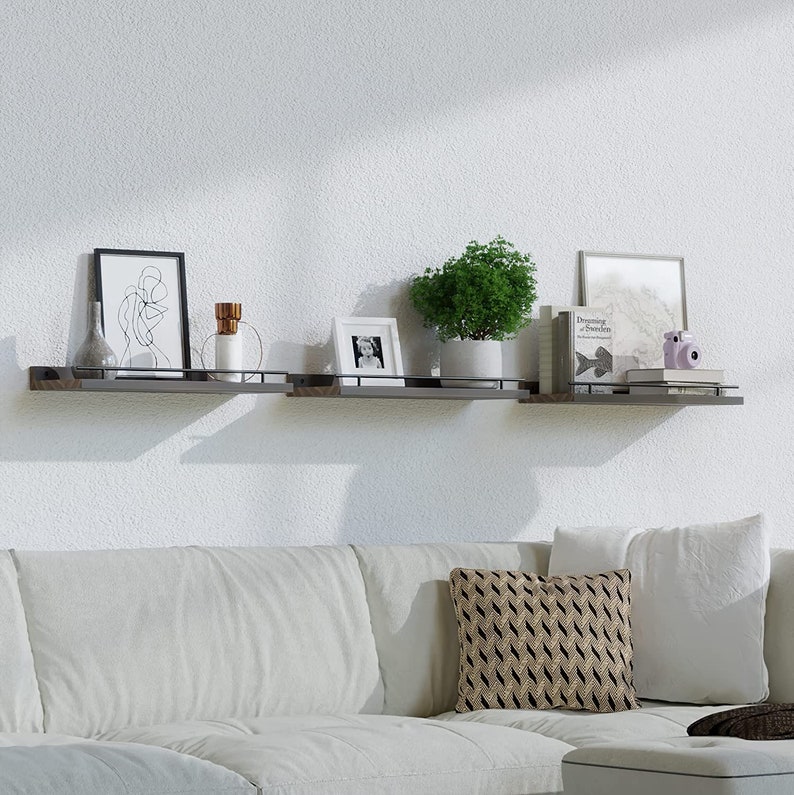 Set of 3 Wooden Floating Shelf Bedroom Shelf Bathroom Etsy