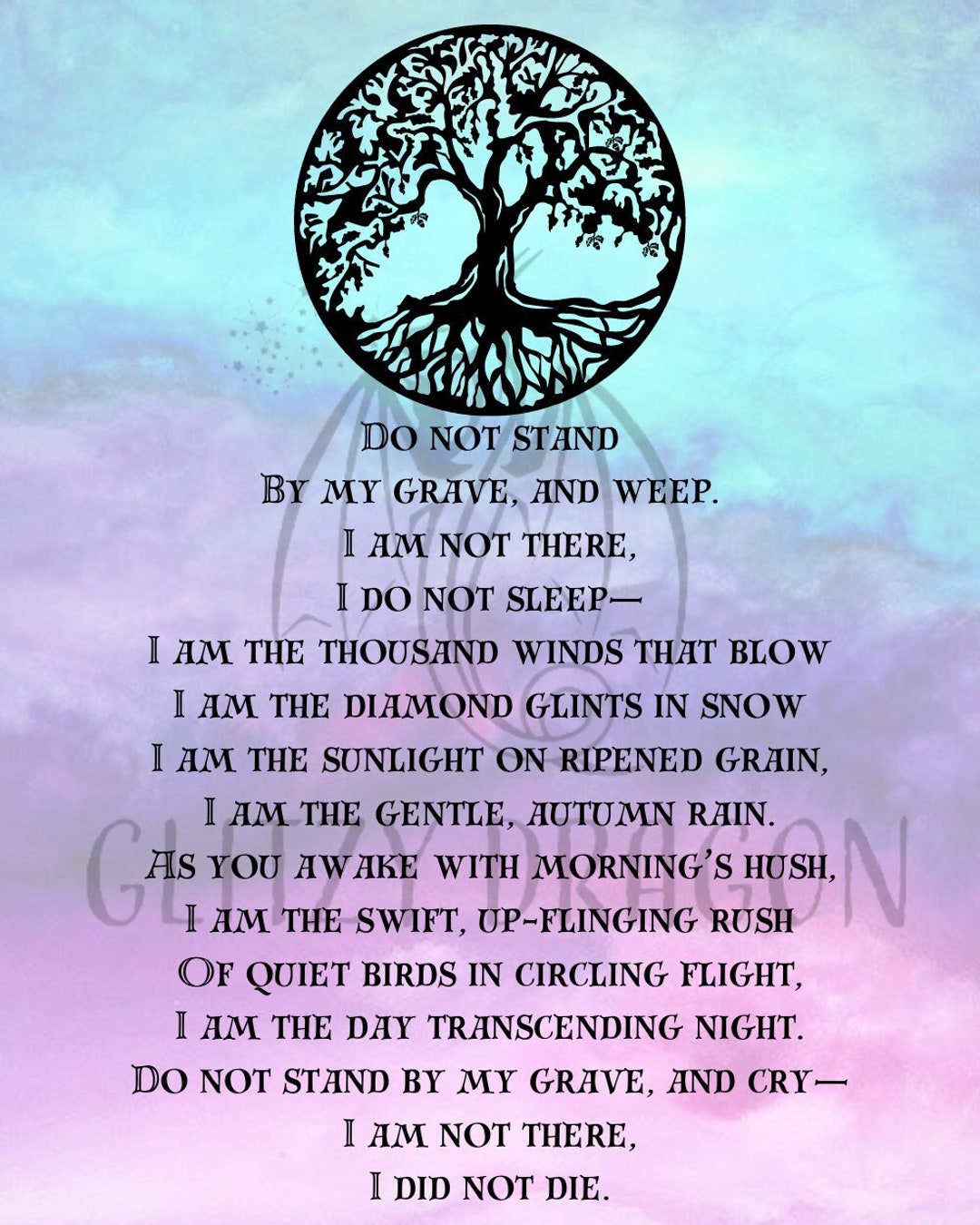 Printable Do Not Stand At My Grave And Weep Poem Printable Word Printable Do Not Stand At My Grave And Weep Poem Printable Word