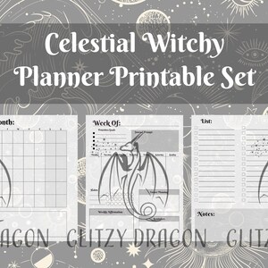 Celestial Witchy Planner Printable Pages