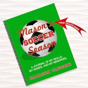 SOCCER JOURNAL PERSONALIZED soccer gifts for kids on soccer team gifts for soccer player kids custom soccer book with name logbook spiral