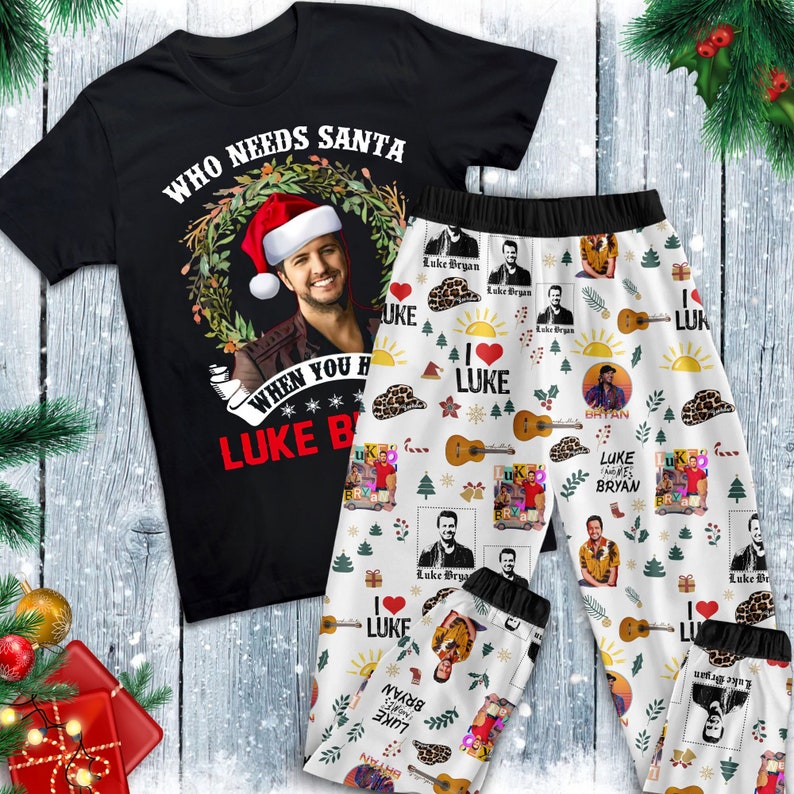 Luke Bryan Christmas Pajamas Luke Bryan Holiday Pajamas Luke Etsy
