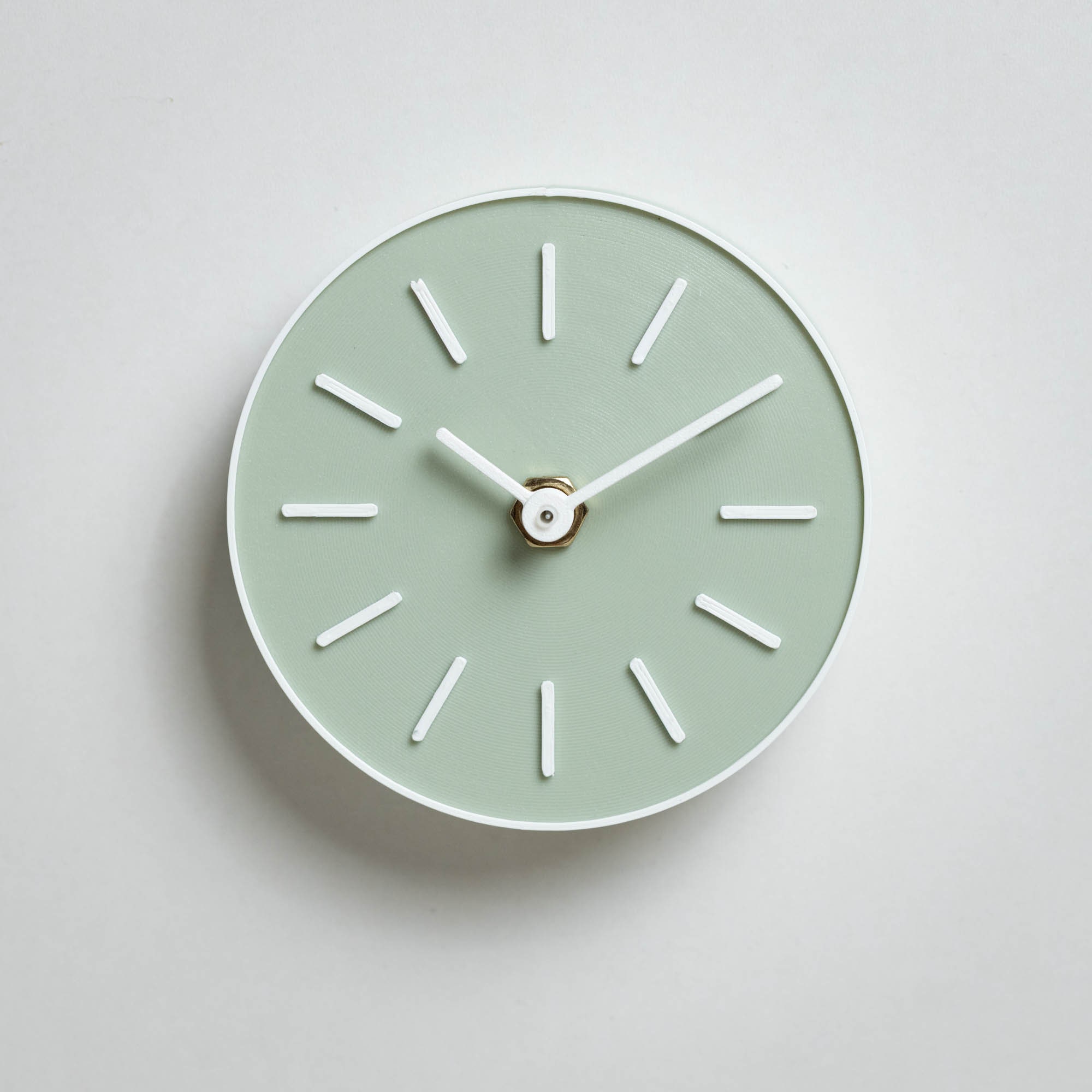 Small Wall Clock for Modern Interior, Minimalistic Clock, Green / Sage