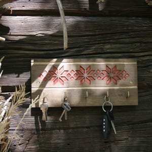 Ukrainian handmade key holder.Decorative wall key holder,Key hang,handmade wooden key holder