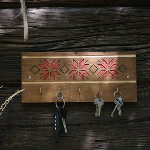 Ukrainian handmade key holder.Decorative wall key holder,Key hang,handmade wooden key holder