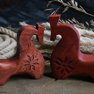 Horse figurine,pair of horses with Ukrainian-Slavic ornament alatyr,Ukrainian figurine,Ukrainian art