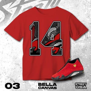 Jordan 14 Challenge Red Black White Shirt Match T Shirt