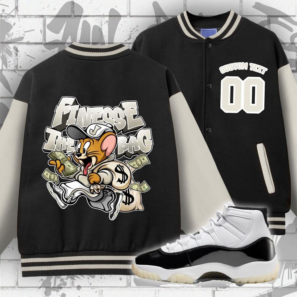 Custom Jordan 11 Gratitude Unisex Varsity Jacket Finesse the Bag Mouse Varsity Jacket to Match Sneaker Etsy Canada