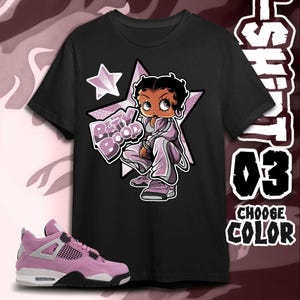 AJ 4 Orchid Unisex T-Shirt, Sweatshirt, Hoodie, Betty Boop Sneaker Tees, Shirt In Light Pink To Match Sneaker