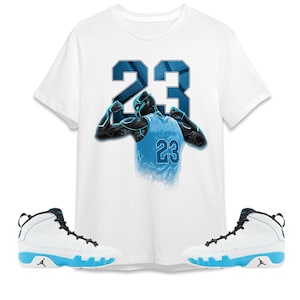 Number 23 Panther Unisex Tees Jordan 9 Powder Blue Sweatshirt to match Sneaker, Outfit birthday graphic Tees image 1