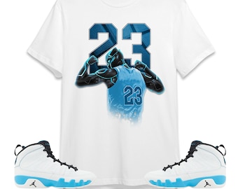 Number 23 Panther Unisex Tees AJ 9 Powder Blue Sweatshirt to match Sneaker, Outfit birthday graphic Tees