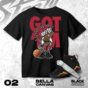 AJ 7 Retro Citrus Gold Black White T Shirt Match Snagged M Sneaker Boy - Bella Canvas Shirt