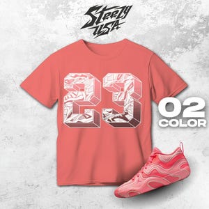 Tatum 3 In A Blender Pink Black White T Shirt Match Number 23 Sneaker 3D