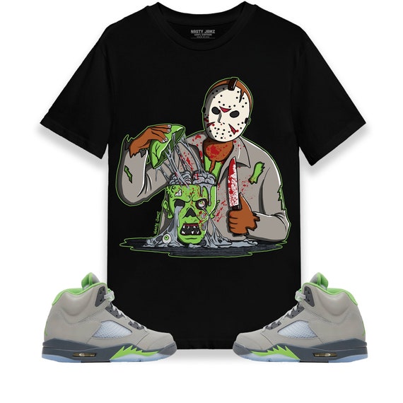 Jason Cuts off Zombie Head Unisex Halloween Shirt Match Jordan 5 Retro Green Bean Etsy