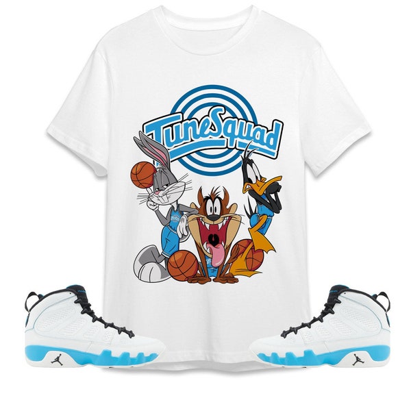 Tune Friends Unisex Tees Jordan 9 Powder Blue Sweatshirt to match Sneaker, Outfit back to school graphic Tees