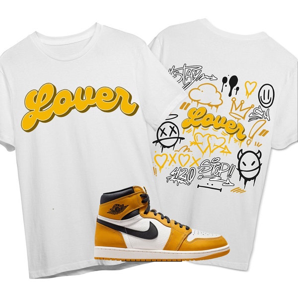 Jordan 1 Yellow Ochre Unisex Shirt, Sweatshirt, Hoodie, Lover Icon, Shirt To Match Sneaker In Lover Icon