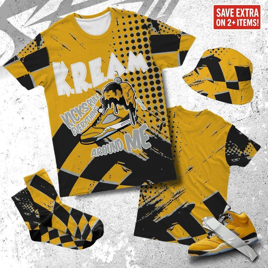 AJ 5 Tokyo 23 Kream Sneaker 3D T-shirt, Sweatshirt, Hoodie, Socks, Hat ...