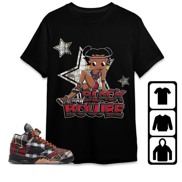 Jordan 5 Plaid Unisex Shirt, Kid, Toddler, Sweatshirt, Hoodie, Black And Boujee Sports, Shirt To Match Sneaker