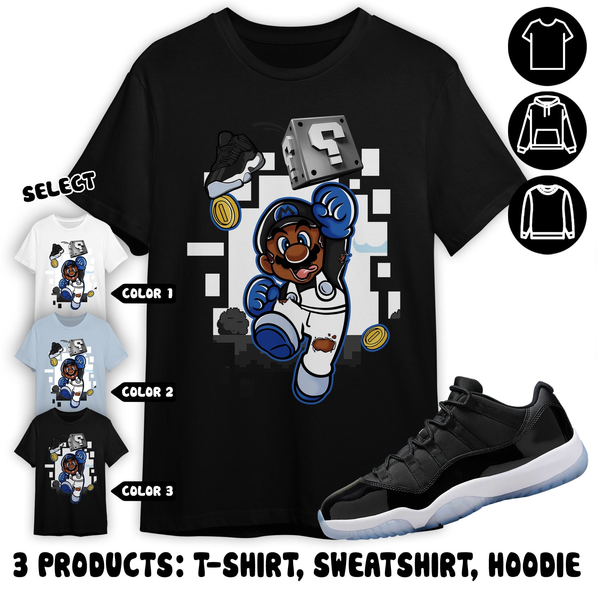 AJ 11 Low Space Jamz Unisex Shirt, Sweatshirt, Hoodie, Sneaker Bros, Shirt To Match Sneaker Color Light Blue