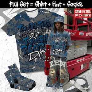 AJ 9 Flint Grey Tough People Never Fall 3D T-Shirt, Sweatshirt, Hoodie, Socks, Hat, All Over Print Outfit To Match Sneaker