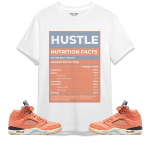 Hustle Nutrition Facts Unisex Shirt Match AJ 5 Crimson Bliss