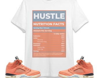 Hustle Nutrition Facts Unisex Shirt Match AJ 5 Crimson Bliss