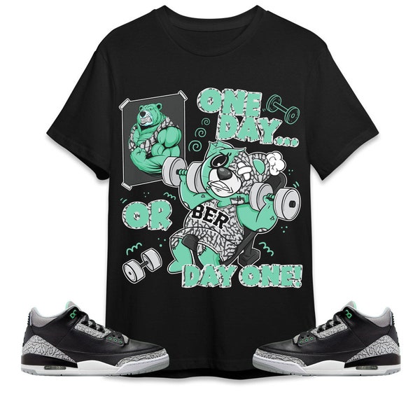 BER Gymmer Unisex Tees Jordan 3 Green Glow Sweatshirt to match Sneaker, Outfit For Work Cute Gymmer match Jordan Hoodie