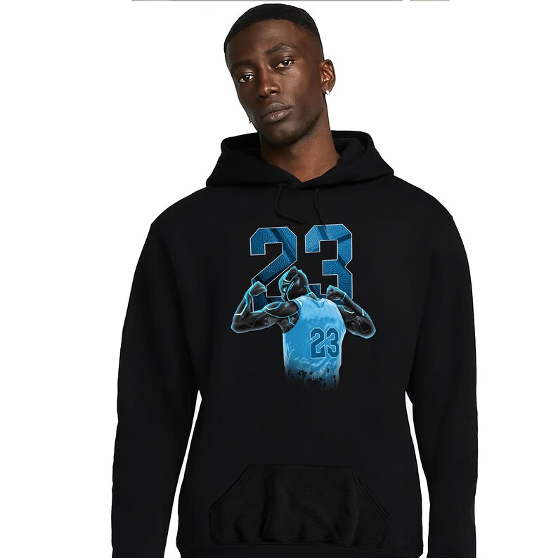 Number 23 Panther Unisex Tees Jordan 9 Powder Blue Sweatshirt to match Sneaker, Outfit birthday graphic Tees image 4