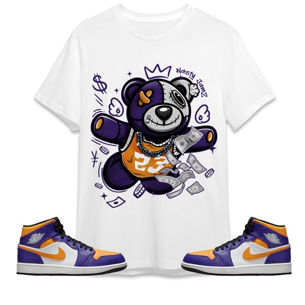 Self Made Ber Unisex Shirt Match Jordan 1 Mid Purple University Gold