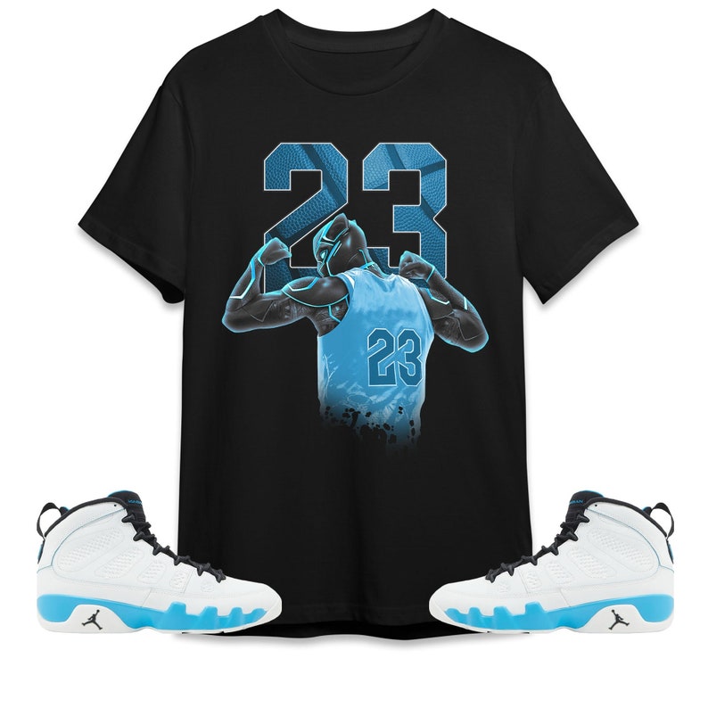 Number 23 Panther Unisex Tees Jordan 9 Powder Blue Sweatshirt to match Sneaker, Outfit birthday graphic Tees image 2