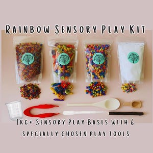 Rainbow Sensory Bin Filler Kit, rijst, pasta, kikkererwten