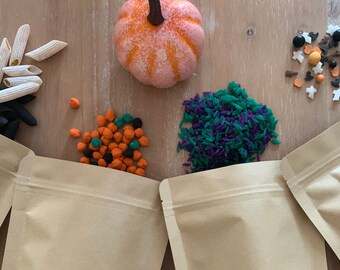 Halloween Themed Sensory Bin Fillers, Mud Kitchen Kit, HalloweenRice Pasta Chickpeas, Sensory Play, Natural Play, Outdoor, STEM, Early Years