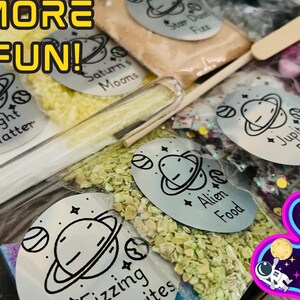 Kit de pociones con temática espacial, kit para preparar pociones, kit de pociones para niños, juego sensorial, juego natural, preparación de pociones, juego al aire libre, STEM, primera infancia imagen 3