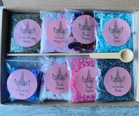 Unicorn Mud Kitchen Potion Kit, Sensory Play, Natural Herbs