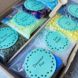 Dinosaur Mud Kitchen Potion Kit, Sensory Natural Play image 2