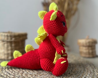 Crochet Dragon Toy, Handmade Dino Doll, Baby Gift