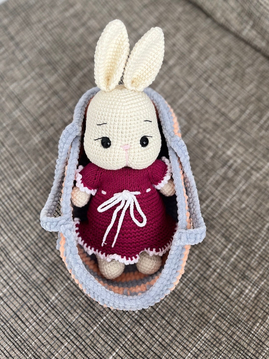 Amigurumi Rabbit, Rabbit Toy, Rabbit in the Cradle , Baby Girl Toy ...