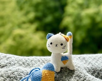 Crochet Kitten, Amigurumi Cat Toy, Ukrainian Souvenir