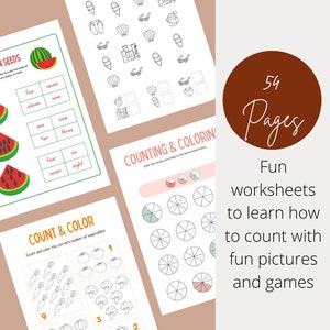 Counting worksheets, early math skills, back to school, math tool, learning tool, counting practice, adding, subtraction, numbers 1-20, math