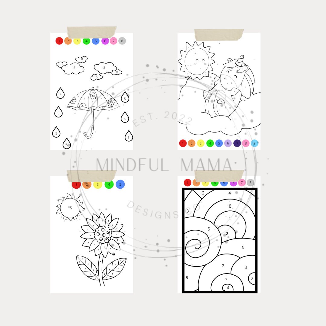 Color by Number, 20 Pages, Coloring Pages, Busy Binder, Coloring ...
